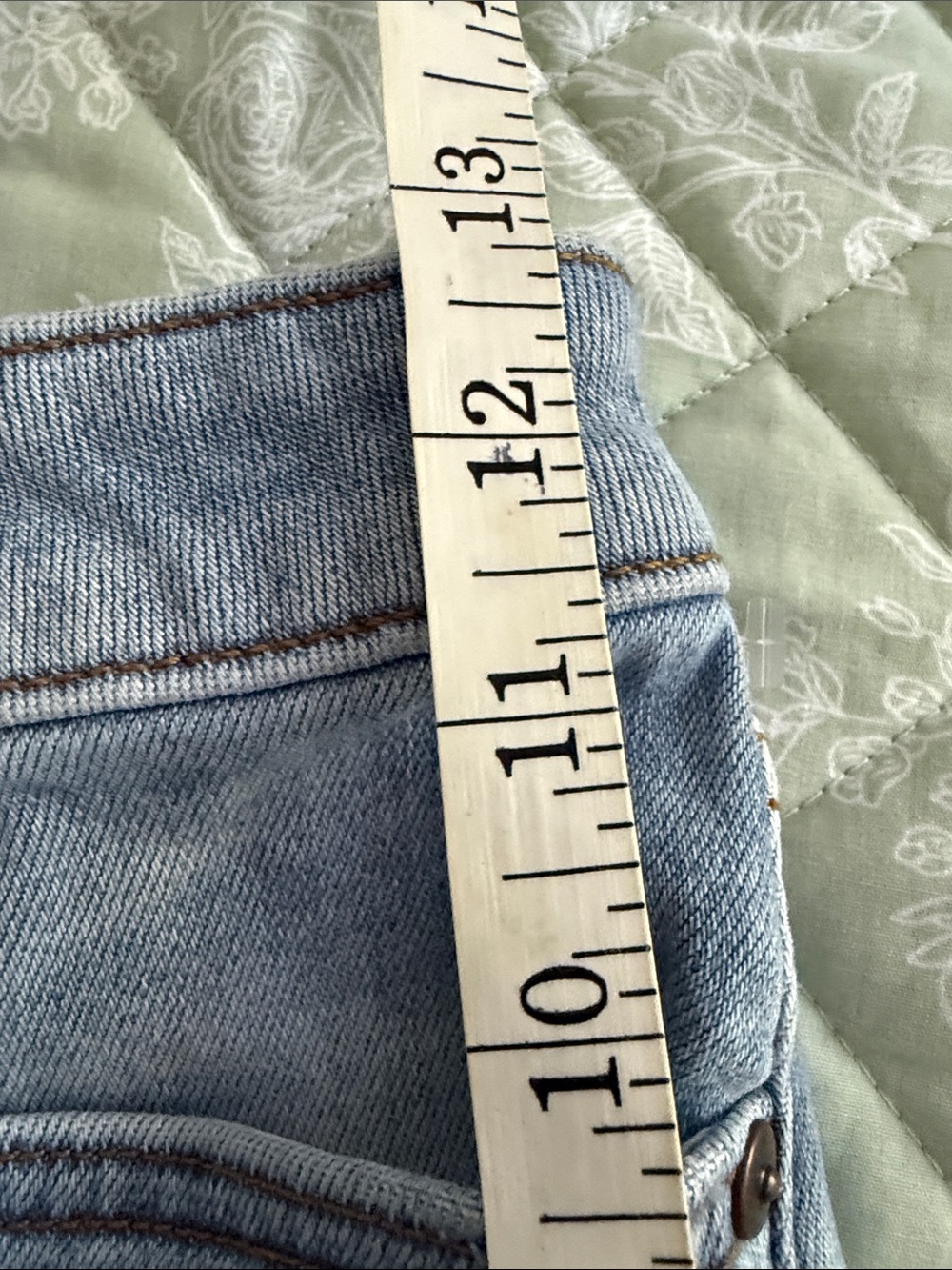 LC Lauren Conrad Light Blue High-Rise Button-Fly Denim Shorts - Picture 7 of 7